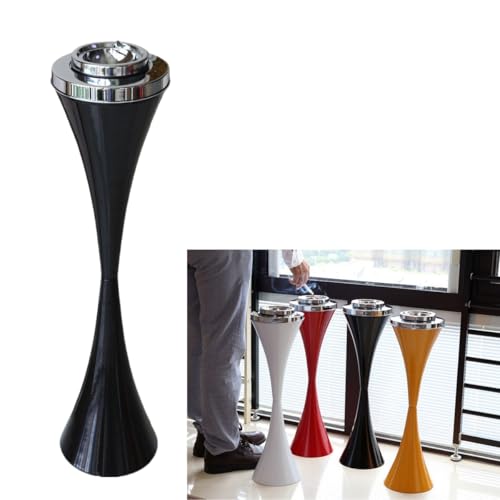 Zehaiwl 現代的なふた付きフロアスタンド灰皿、調整可能なスタンディング灰皿、屋外屋内のたばこバットレセプタクル、ふた付きスタンドトール灰皿モダンクリエイティブポーチ装飾 (A)