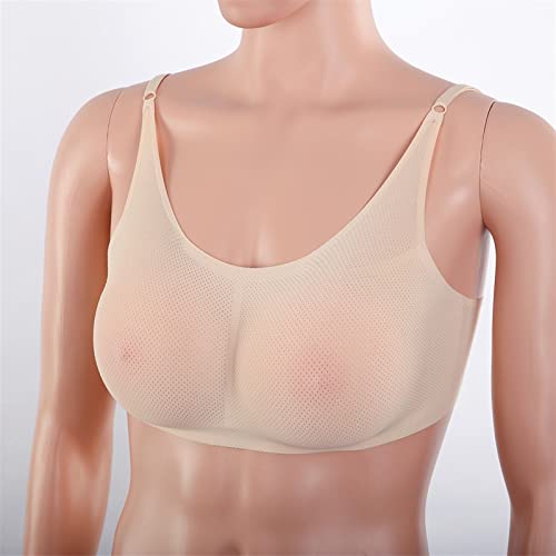 GGQQ Abnehmbarer Damen-Silikon-Fake-Boob mit Unterwäsche-Set, Künstliche symmetrische Brustprothese, für Postmastektomie, Alltag, Party (Color : Skin Color, Size : C~800g) Cover