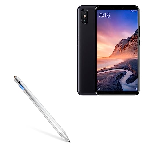BoxWave Stylus Pen Compatible with Xiaomi Mi Max 3 - AccuPoint Active Stylus, Electronic Stylus with Ultra Fine Tip for Xiaomi Mi Max 3 - Metallic Silver