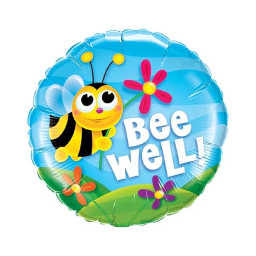 PMU "Bee Well!" Balloon 18inch Un-inflated Message Balloon, foil Balloons Party Supplies, Mylar Balloons 25pcs