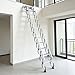 Wall Mounted Attic Ladder, Retractable Loft Stairs with 2 Handrails, Folding Attic Staircase with Pull Down System, Extra Wider Attic Stairs for Indoor, Storehouse, Basement, Garage (10 Steps)