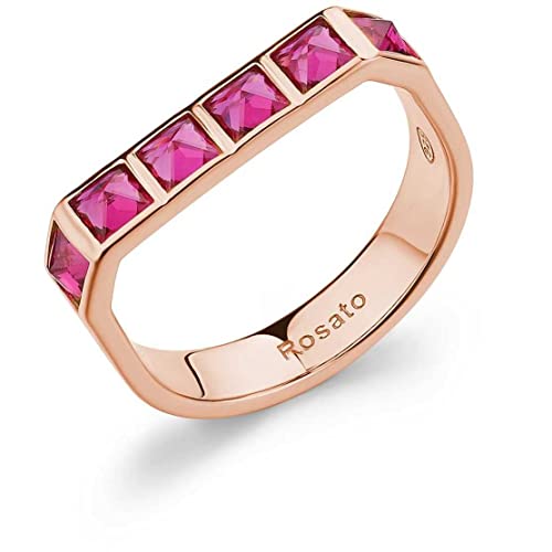 Bague femme Rosato Cubica en argent orné de rubis pour vos soirées