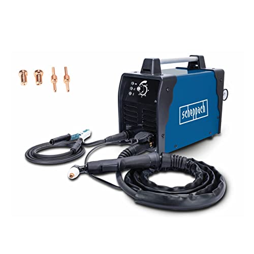 Scheppach Découpeur Plasma PLC40 | Poste de soudage compact | Puissance de coupe max. 12 mm | Courant de découpage 15-40A | Buses, électrodes et un tuyau à...
