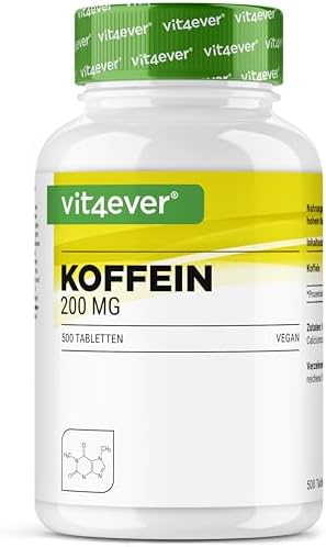 Comprimidos de cafeína con 200 mg cada uno, 500 tabletas, probado...