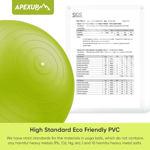 Image of APEXUP Yoga Ball, 660 lbs Anti-Burst Exercise Ball with Pump, 5 Sizes | Anti-Burst, Anti-Slip, SGS Certified, Strengthens Core, Improves Balance & Posture, Boosts Flexibility & Stability