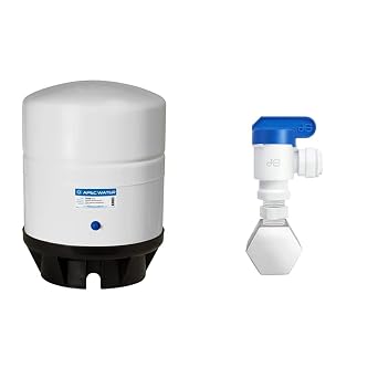 TANK-14 14 Gallon Pre-pressurized Reverse Osmosis Water Storage Tank & APEC Tank Ball Valve with 3/4 inch NPTF and 3/8 Output TBVAL34-38 for Upgraded System