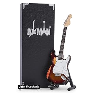 AXMAN John Frusciante Miniature Guitar Replica – Cadeaux de Musique – Échelle 1/4 ornementale Faite à la Main – Boîte d’Affichage - Les Beatles, Paul McCartney, John Lennon, RIngo Starr, George Harrison