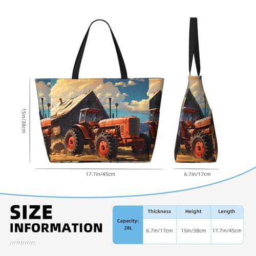 Lone Hyena Print 28L Large Beach Tote Bag, 7 Pockets Waterproof Travel Shoulder Bag, Gym Oversized Tote4