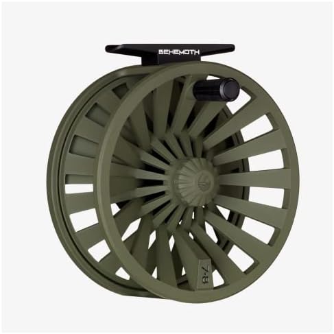 Redington Behemoth Fly Fishing Reel, Multipurpose Fly Reel for Freshwater and Saltwater, Large Arbor and Adjustable Drag, O.D. Green, 7/8