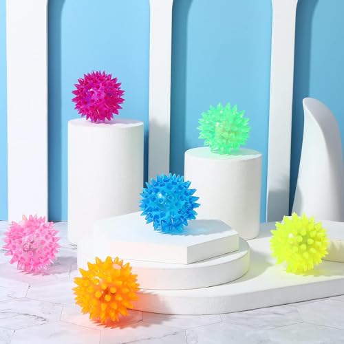 Piucrty Igelball Mitgebsel Kindergeburtstag 12Pcs Leuchtball Gastgeschenke Jump Ball Leuchtspielzeug Kinder Stressball Give Aways Kleinigkeiten Led Flummies Party Gadgets Kleine Grundschule Geschenke