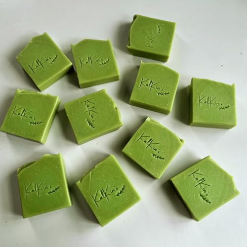 Image of KalKin's Aloe Bliss Handmade Cold Process Soap | Anti-inflammatory, antiseptic, nourishing, conditioning and soothes dry skin | 100% Natural with Cocoa and Shea Butter | Pack of 1 (122g) | Unscented