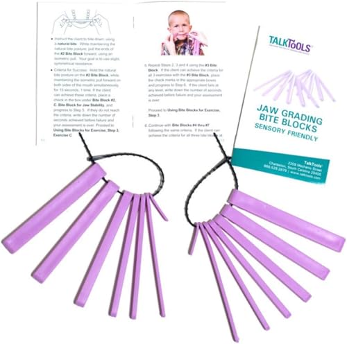 Talktools Sensory Friendly Bite Blocks (Purple) - 2 Pack - Reusable & Durable - Full Instructions Included - Speech Therapy Tools