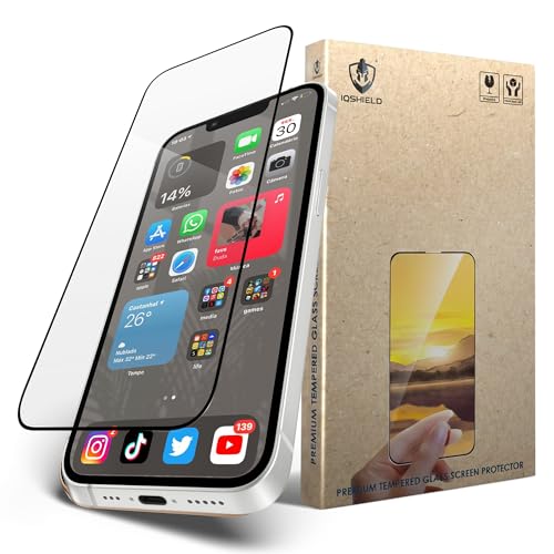 Image of IQShield Screen Protector Tempered Glass Guard for iPhone 12 and iPhone 12 Pro - 9H Hardness, HD Clear, Case Friendly [1 Pack]