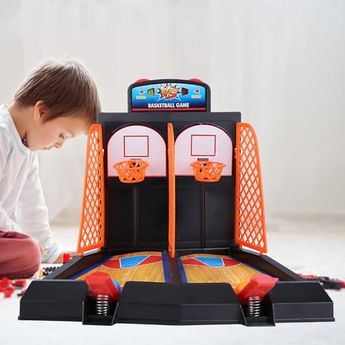 Garosa Mini-pädagogisches Basketballkorb-Doppelfinger-Schießspiel, interaktives Spielzeug für Kinder und Familie – Entwicklung und Koordination