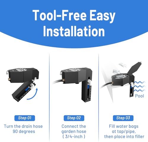 Judkoir Automatic Pool Filler, Metal Construction with Anti-Corrosion Coating, 2 to 9 Inch Visual Water Level Adjustment, Pool Water Leveler Auto Fill, Pool Stuff, Swimming Accessories - 3