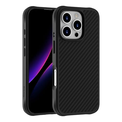 Belemay Shockproof Case for iPhone 16 Pro, Compatible with MagSafe, Lightweight Protective, Military-Grade Drop Protection, 600D Aramid Fiber & Grippy TPU Bumper with Air-Cushioned Corners, Black by Belemay - Used condition - US$17.98