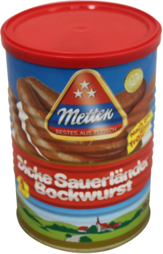 Metten - Dicke Sauerländer Bockwurst (Thick German sausage) - 5 x 100 g (500 g)