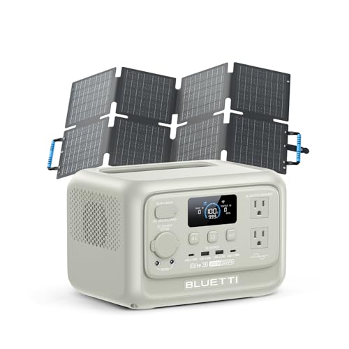 Image of BLUETTI Elite 30 V2 Solar Generator with 60W Solar Panel (Ships Separately), 288Wh LiFePO4 Portable Power Station, 600W AC Ports (1500W Power Lifting), UPS, Fast Charge for Camping, Road Trip, Travel