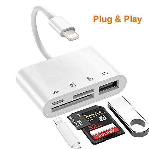 Temono SD/TF Card Reader, 4 in 1 SD Card Reader Adapter with 1USB