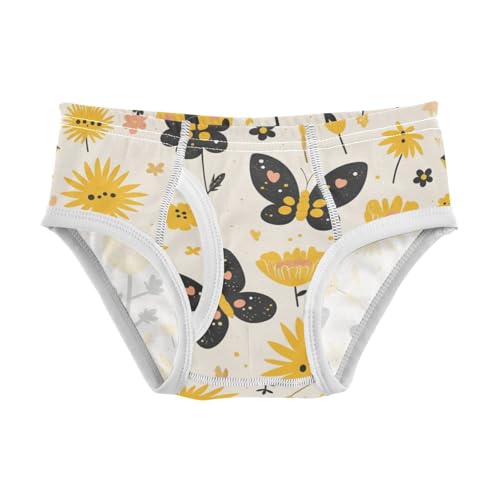 Butterflies Dandelions Pattern Butterflies Gold Boys Toddler Pure Cotton Kids Underwear Breathable Undies