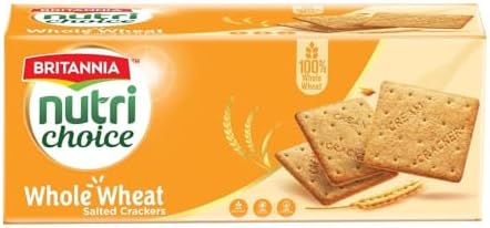 BRITANNIA Nutri Choice Whole Wheat Salted Crackers 7.05oz (200g) - Healthy Breakfast & Tea Time Snacks (Pack of 1)
