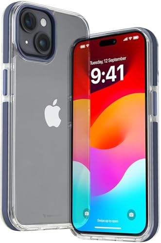Image of Vaku Luxos Metal Vortex Series Back Cover For iPhone 14 Shockproof Scratch Resistant Slim Thin Non-Yellowing Military-Grade Protection Compatible With Mag-Safe Cover-Blue