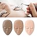 3PCS Eyelash Mannequin Head Removable Replaced Eyelids Training Model for Lash Extension Practice Beauty Makeup Salon Dark Brown Light Brown Pink
