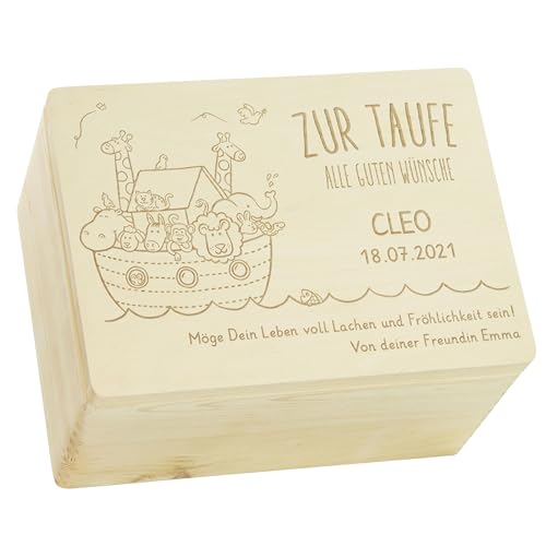 LAUBLUST Erinnerungsbox Arche Noah Taufgeschenk personalisiert
