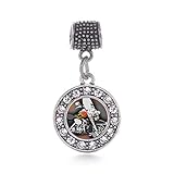 Inspired Silver - Motorcycle Lovers - Silver Memory Charm for Women - Circle Charm Jewelry Gift with Cubic Zirconia - Women's Charm for Bracelets