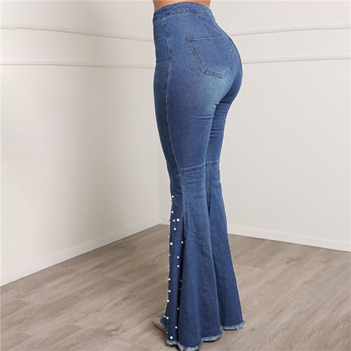 Smoneyful Bell Bottoms Jeans for Women Beaded Denim Bell Bottom Pants High Waisted Flared Jeans High Rise Trendy Denim Pants4