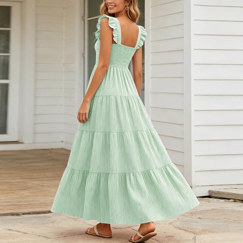 Vestido de playa sin mangas elegante maxivestido monocolor largo 4