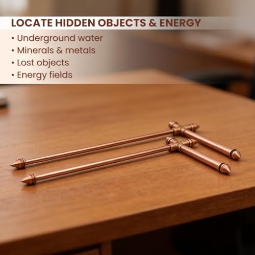 Image of Plus Value Premium Full Copper L Dowsing Rods Pair for Gold, Aura Energy Checker, Vastu, Feng Shui, Reiki, Dowser Master Divining Rods, Undergound Water, Yes /No Questions