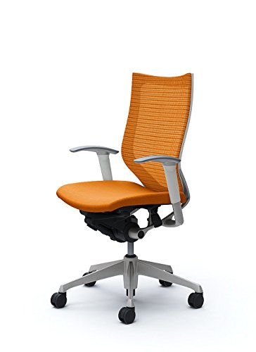 オカムラ オフィスチェア バロン ハイバック 可動肘 座クッション オレンジ CP85DW-FDF8 シルバー ホワイトフレーム