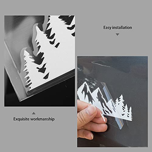 Ldyfc Vinyl Mountain Decal, Tree Sticker For Car/Truck Tail Gate/ Laptop Decal /Trunk Badge Emblem Outdoor Bumper Stickers (8" White)--2 Pcs #TOP2