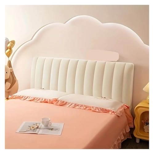 Housse tête de lit velours épais matelassé de qualité supérieure blanche - 2
