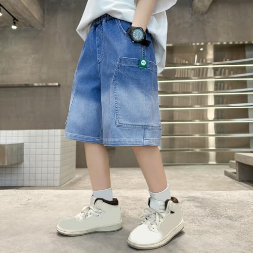 Pantalones cortos vaqueros informales de verano para niños con elástico 2