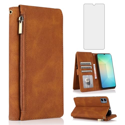 Coque Samsung Galaxy A06 5G en cuir pour visionnage vidéo mains libres