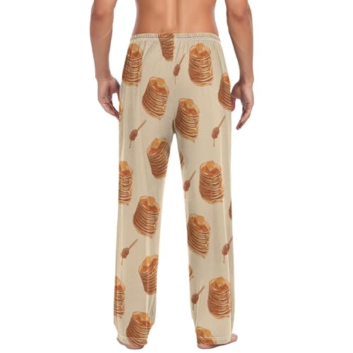 Pancakes Honey Pajama Pants Cute Cake Men's Pajama Bottoms Lounge Sleepwear PJs Casual Lightweight Sleep Pants L2