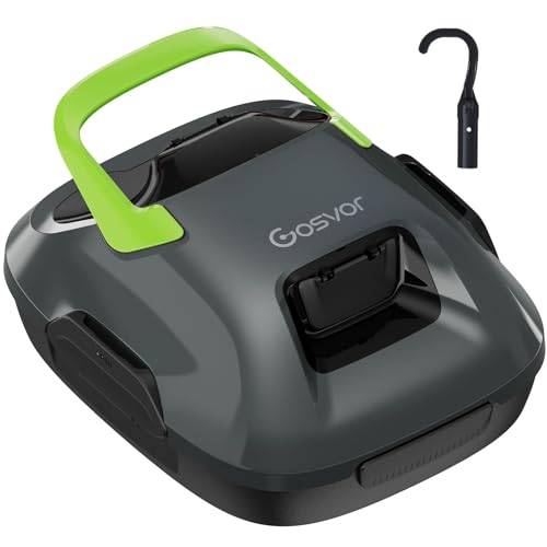 Upgrade Cordless Robotic Pool Cleaner, Pool Vacuum for Above Ground Pool Lasts 95 Min, Portable, Self-Parking, Ideal for Pools up to 900 sq.ft Grey&Green