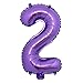 16 inch Purple Alphabet Letter and Number Balloons Set Package, Aluminum Hanging Foil Film Banner Mylar Balloon for Birthday Party Decoration Custom Word (A-Z, 0-9) (16 Inch Purple 2)