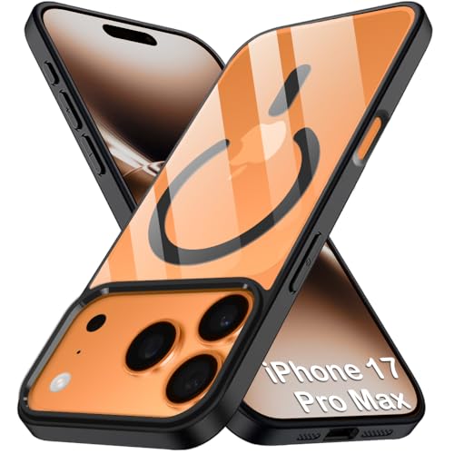 Image of TheGiftKart Ultra-HybridShockproof Back Cover Case for iPhone 17 Pro Max Compatible with MagSafe | Crystal Clear Hard Back Cover for iPhone 17 Pro Max (PC & TPU, Transparent Clear Back, Black Sides)