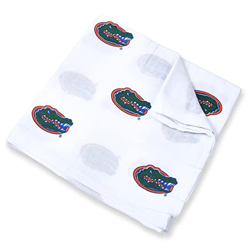Image of Three Little Anchors University of Florida Gators Muslin Swaddle Blanket – Officially Licensed Ultra-Soft 47” x 47” Cotton Muslin Baby Swaddle | Newborn Blanket | UF Infant Gift