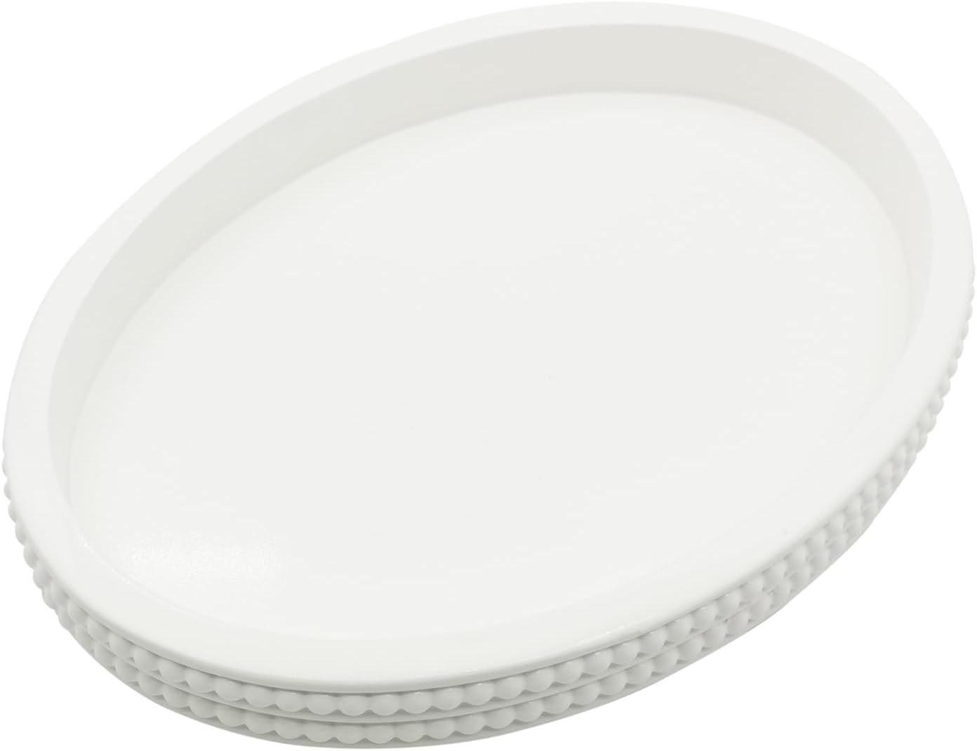 Carah & Cossh Oval Wooden Tray, Modern Decorative Tray 16''x12'', Oval Farmhouse Rustic Serving Tray, Table Centre Tray, Perfect for Storage and Display (White)