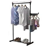 ハンガーラック スリム 頑丈 パイプハンガー キャスター付き折り畳み伸縮式洗濯棚組み立て簡単 二重管 棚付き キャスター付き 丈夫 床置き式バルコニー物干しハンガー 折りたたみハンガー 折りたたみハンガー 伸縮式バルコニー吊り下げ衣類ラック 高さ調節可能