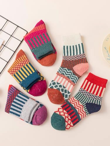 Aoxwomens Womens Cotton Crew Socks Thermal Heated Boot Slipper Midi Calf Sock,Cute Xmas Gift for Winter Snow Cold Weather3