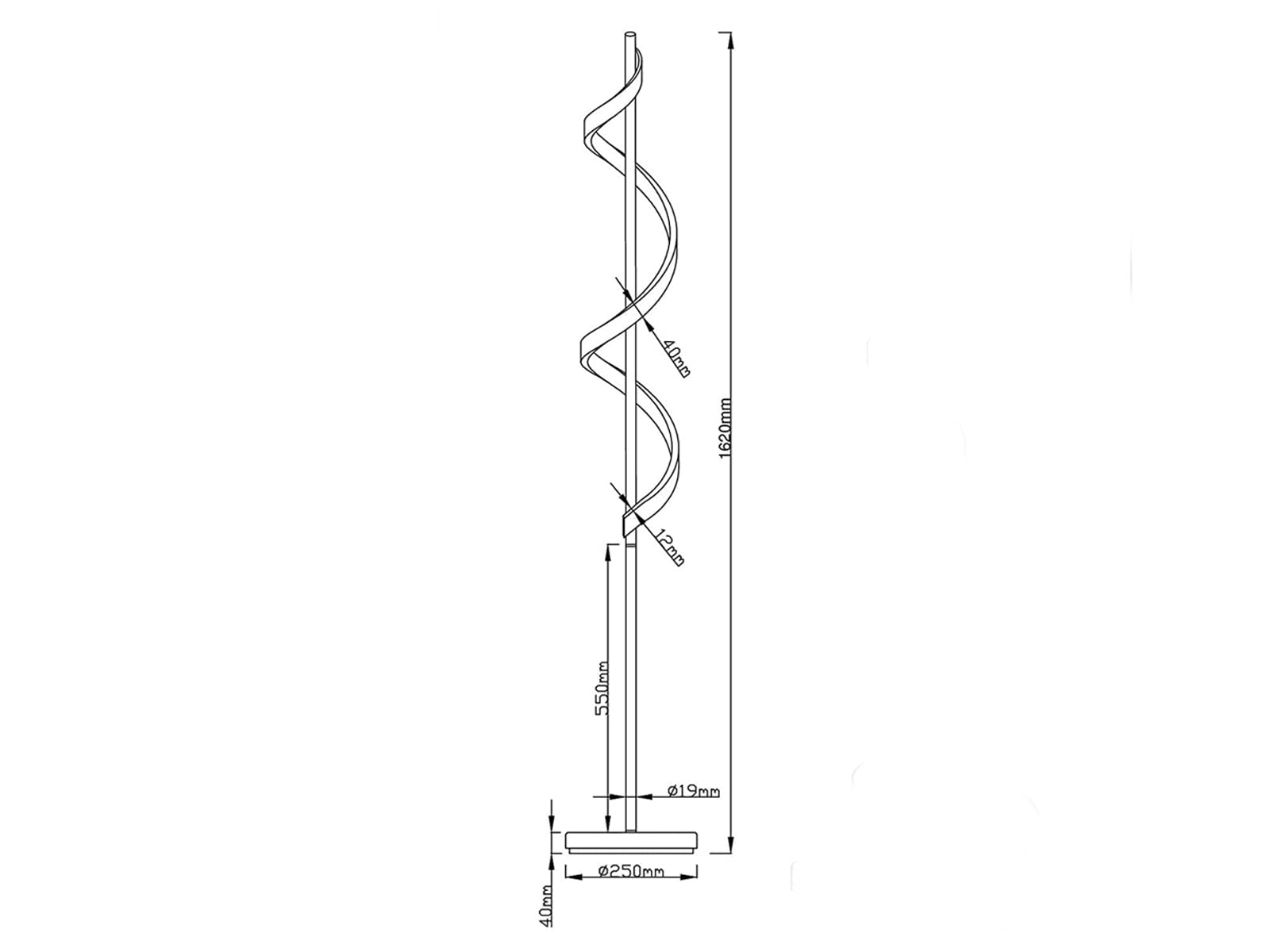 Trio Leuchten Sydney 472910106 lampa podłogowa LED chromowana metalowa z 20 W LED