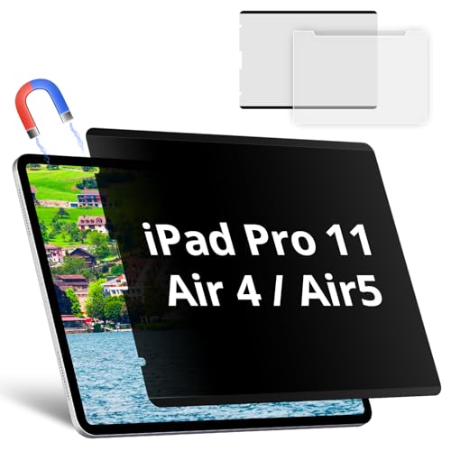 Image of Magnetic Privacy Screen Protector for iPad Air 5th 4th 10.9 inch & iPad Pro 11(2018-2022), Anti Glare Blue Light Film Anti-Spy Filter, Bubble-Free Shield Easy Install Guard Removable Cover