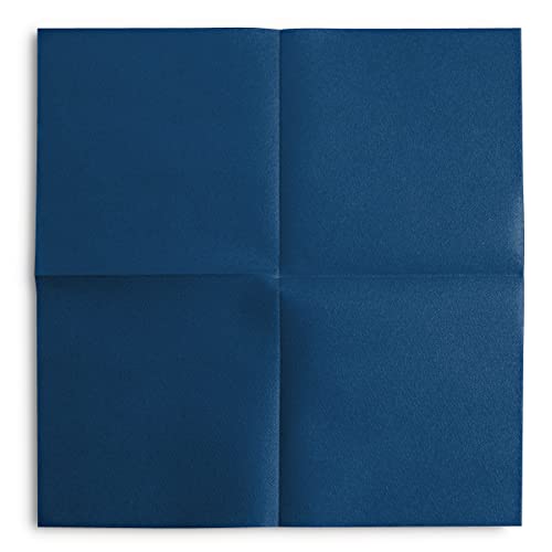 Disposable Blue Cocktail Napkins Paper - 4" X 4" High-End Linen-Like Beverage Party Square Paper Napkin Pack For Bar, Cafe, Restaurant, Christmas, Birthday, Wedding, Baby Shower - 100 Count #TOP3