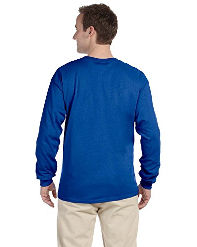 Image of Fruit of the Loom Heavy Cotton HD 100% Cotton Long Sleeve T-Shirt, S, Royal