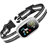 【NEW】無駄吠え防止 首輪 愛犬むだぼえ防止グッズ 全自動式 犬しつけ IP67防水 充電式 安全 訓練用 多段階センサー LCDディスプレー 小型犬/中型犬/大型犬用 近所迷惑防止 安眠妨害解決 無駄吠え防止用品 日本語取扱説明書付き WHITE